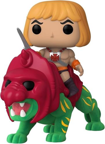 0084 - He-Man on Battle Cat (flocked)